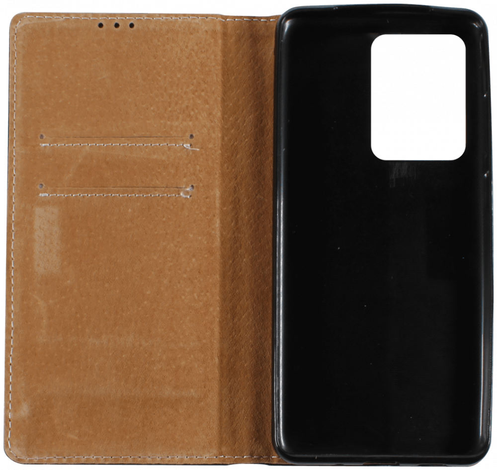 Samsung Galaxy S20 Ultra 5G (SM-G988B) oldalra nyíló flipes bőrtok valódi bőr sötétkék