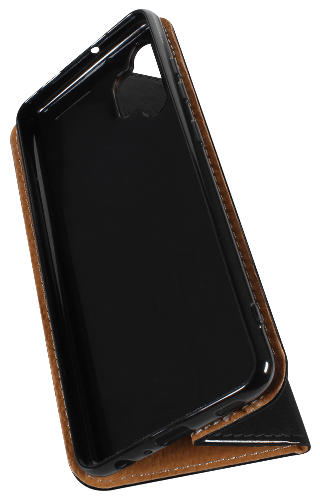 Samsung Galaxy A32 4G (SM-A325F) oldalra nyíló flipes bőrtok valódi bőr fekete
