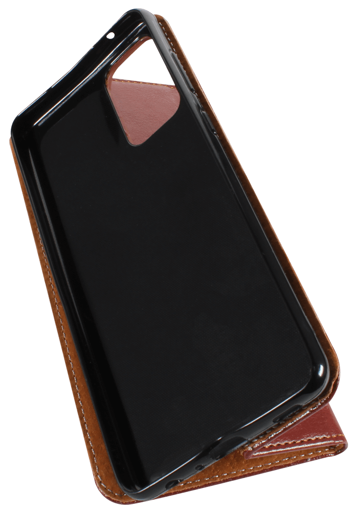Samsung Galaxy A72 4G (SM-A725F) oldalra nyíló flipes bőrtok valódi bőr barna