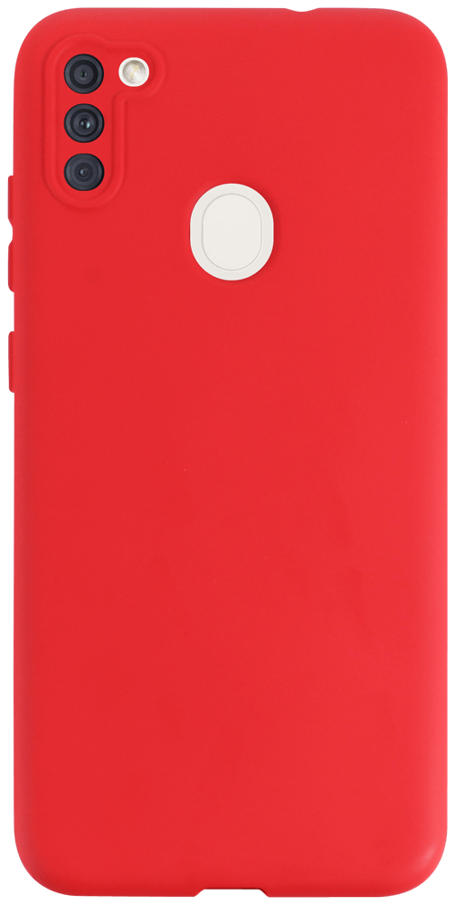 Samsung Galaxy A11 (SM-A115F) szilikon tok kameravédővel matt piros