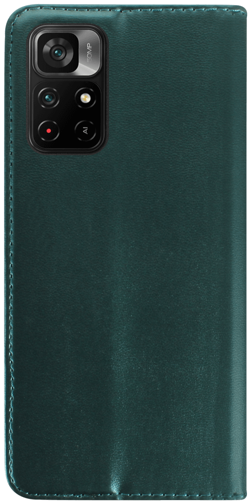 Xiaomi Poco M4 Pro 5G oldalra nyíló flipes bőrtok asztali tartó funkciós sötétzöld