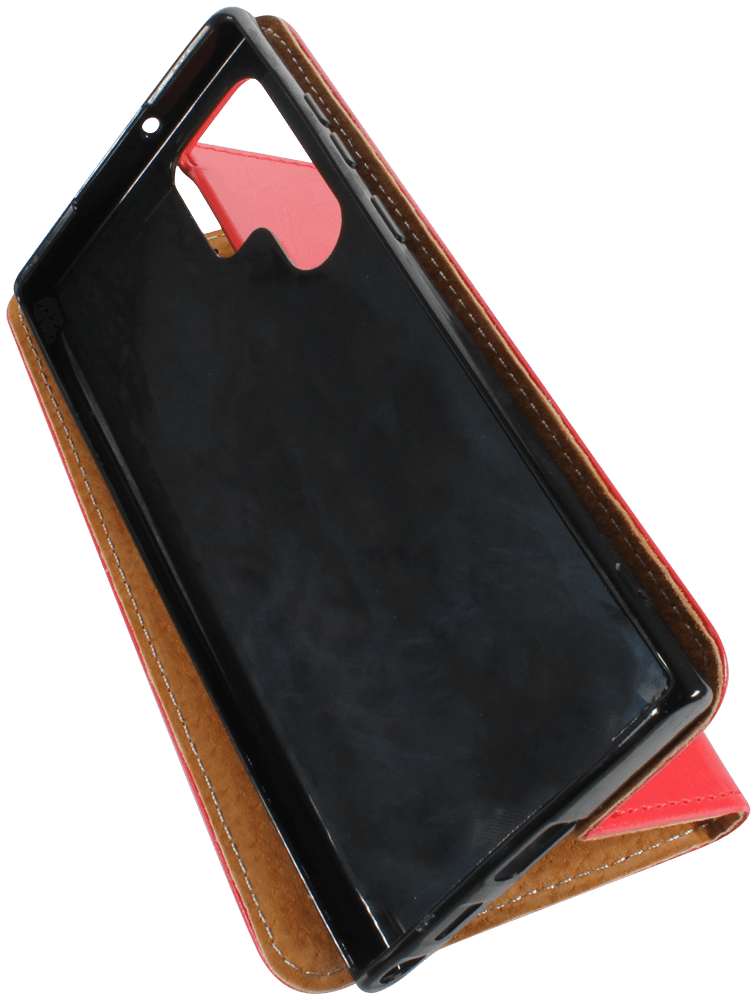 Samsung Galaxy S22 Ultra 5G (SM-S908B) oldalra nyíló flipes bőrtok valódi bőr piros
