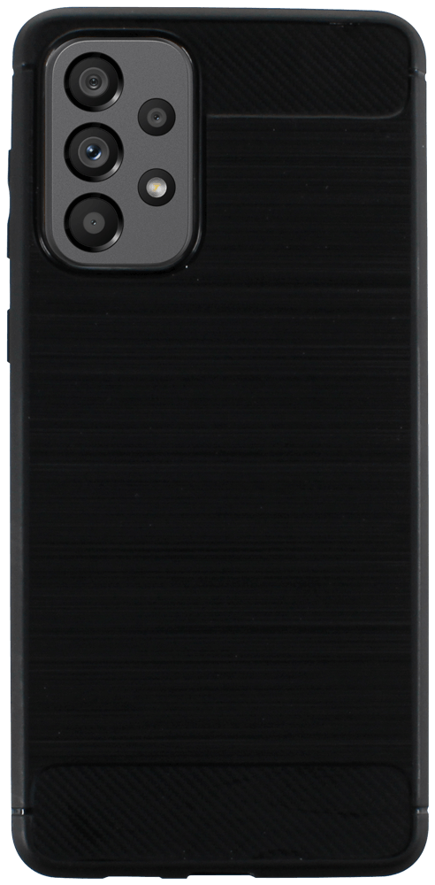 Samsung Galaxy A73 5G (SM-A736B) ütésálló szilikon tok szálcsiszolt-karbon minta légpárnás sarok fekete