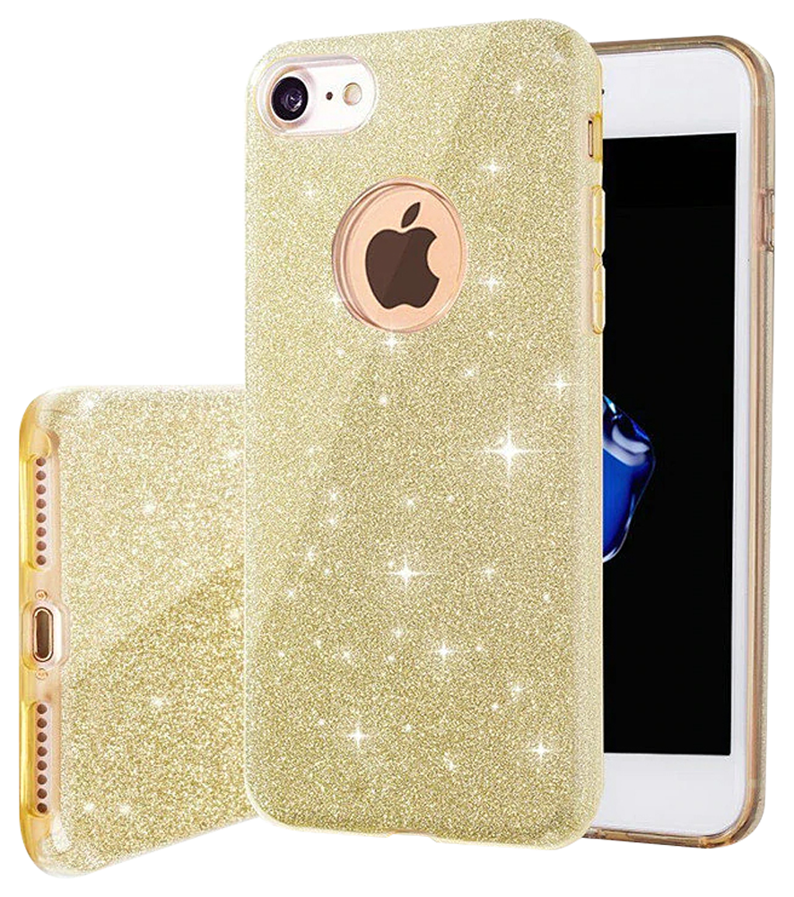 Xiaomi MI 11 Lite szilikon tok kivehető ezüst csillámporos réteg halvány sárga