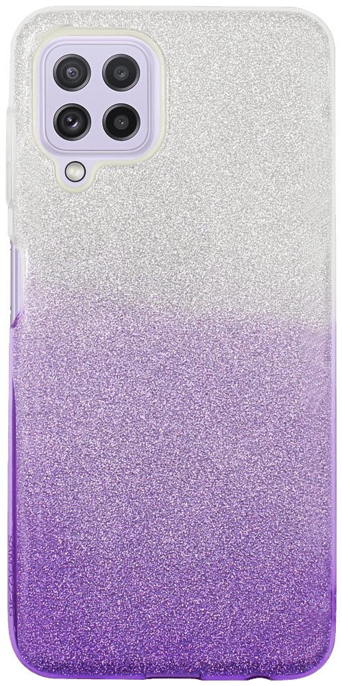 Samsung Galaxy M32 (SM-M325F) szilikon tok csillogó hátlap lila/ezüst