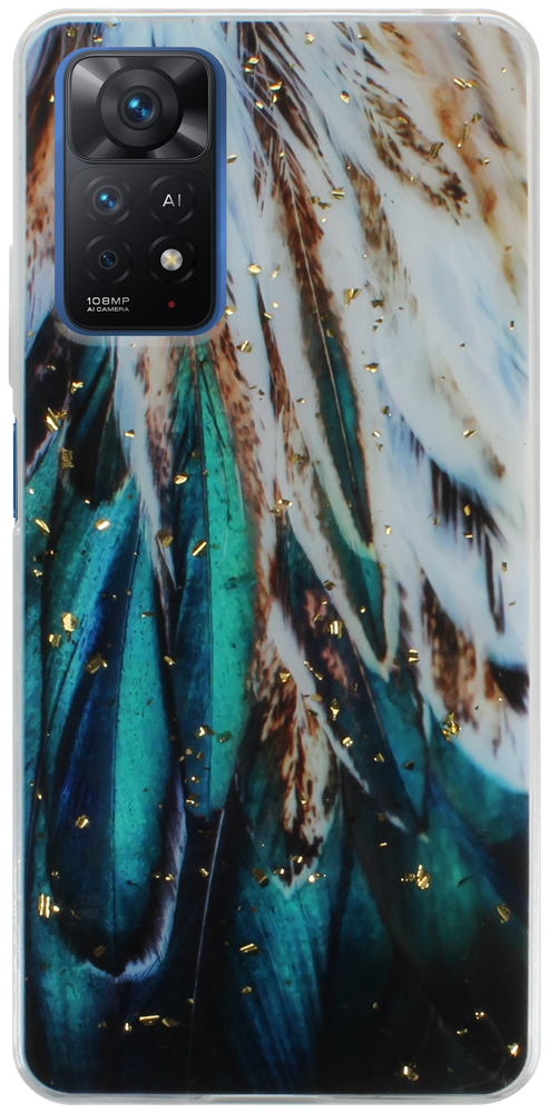 Xiaomi Redmi Note 11 Pro 5G kemény hátlap Gold Glam Feathers