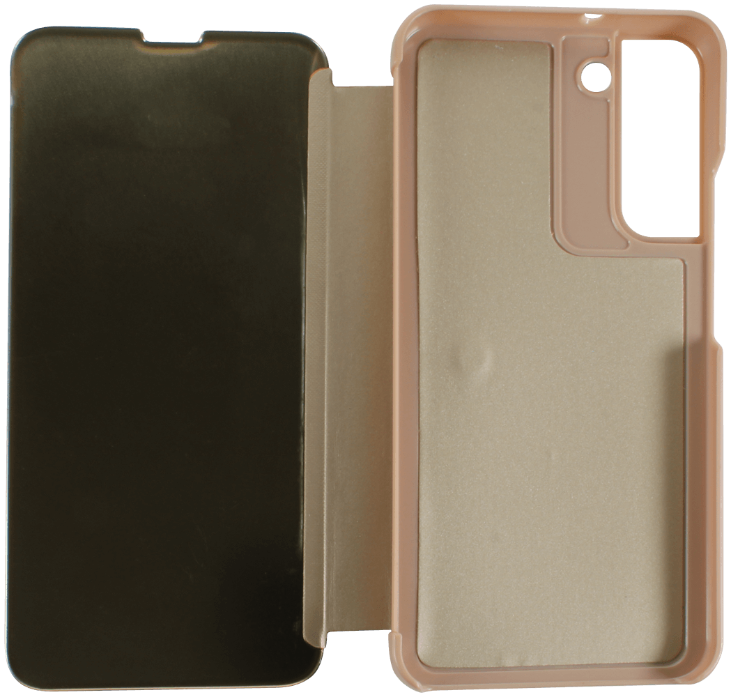 Samsung Galaxy S22 Plus 5G (SM-S906B) oldalra nyíló flipes bőrtok Smart Clear View arany