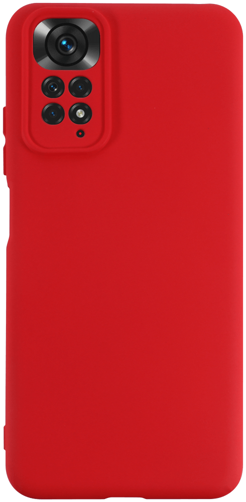 Xiaomi Redmi Note 11 szilikon tok kameravédővel matt piros
