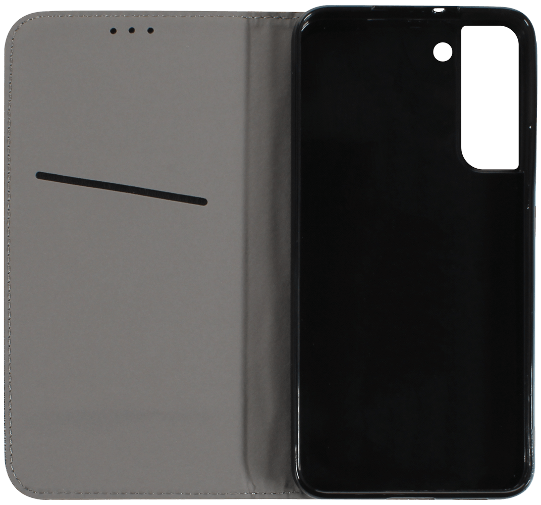 Samsung Galaxy S22 Plus 5G (SM-S906B) oldalra nyíló flipes bőrtok rombusz mintás fekete