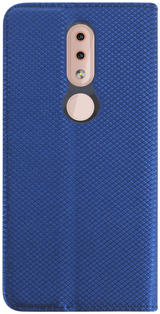 Nokia 4 2019 (Nokia 4.2) oldalra nyíló flipes bőrtok rombusz mintás sötétkék