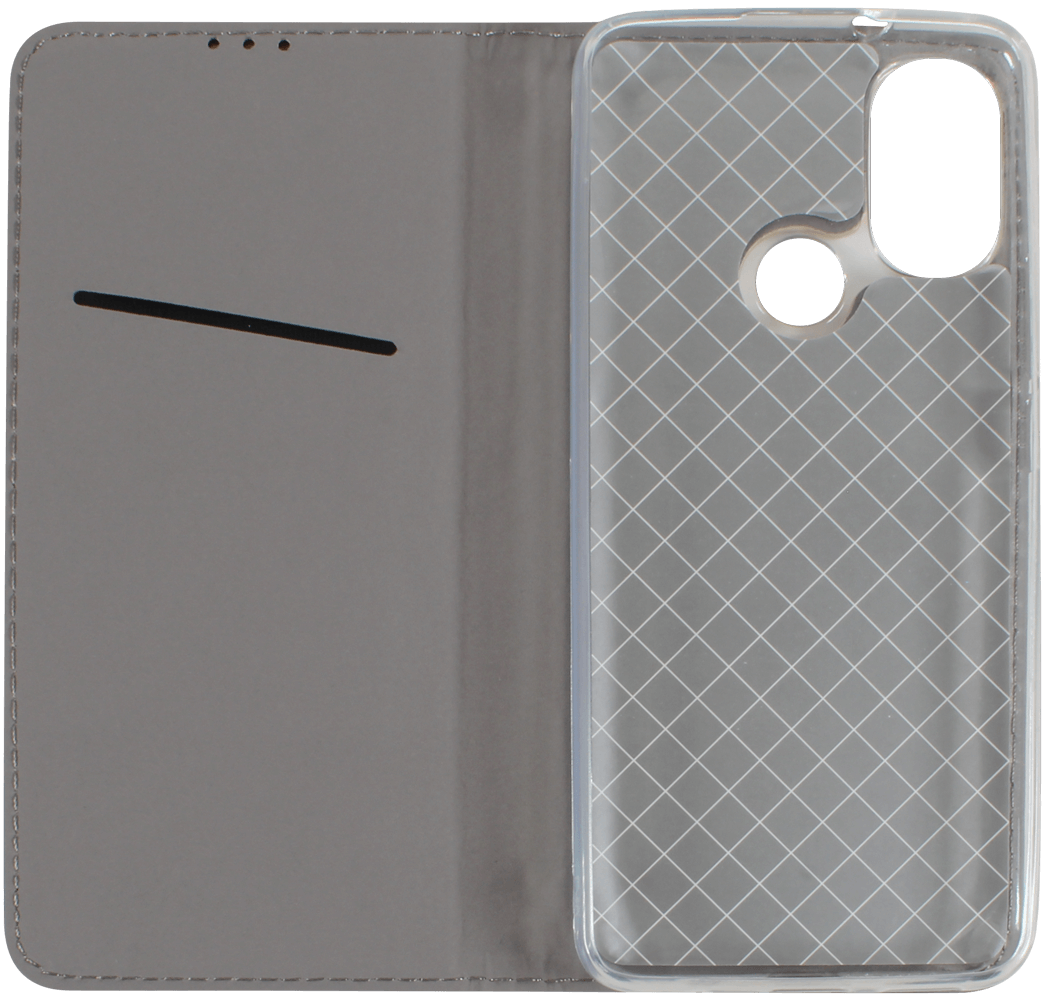 Motorola Moto E30 oldalra nyíló flipes bőrtok rombusz mintás arany