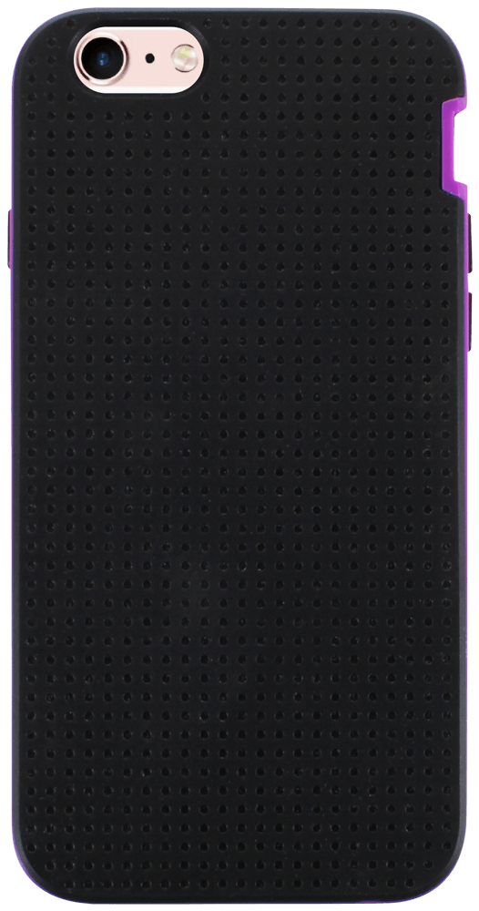 Apple iPhone 6S szilikon tok műanyag lila keret fekete