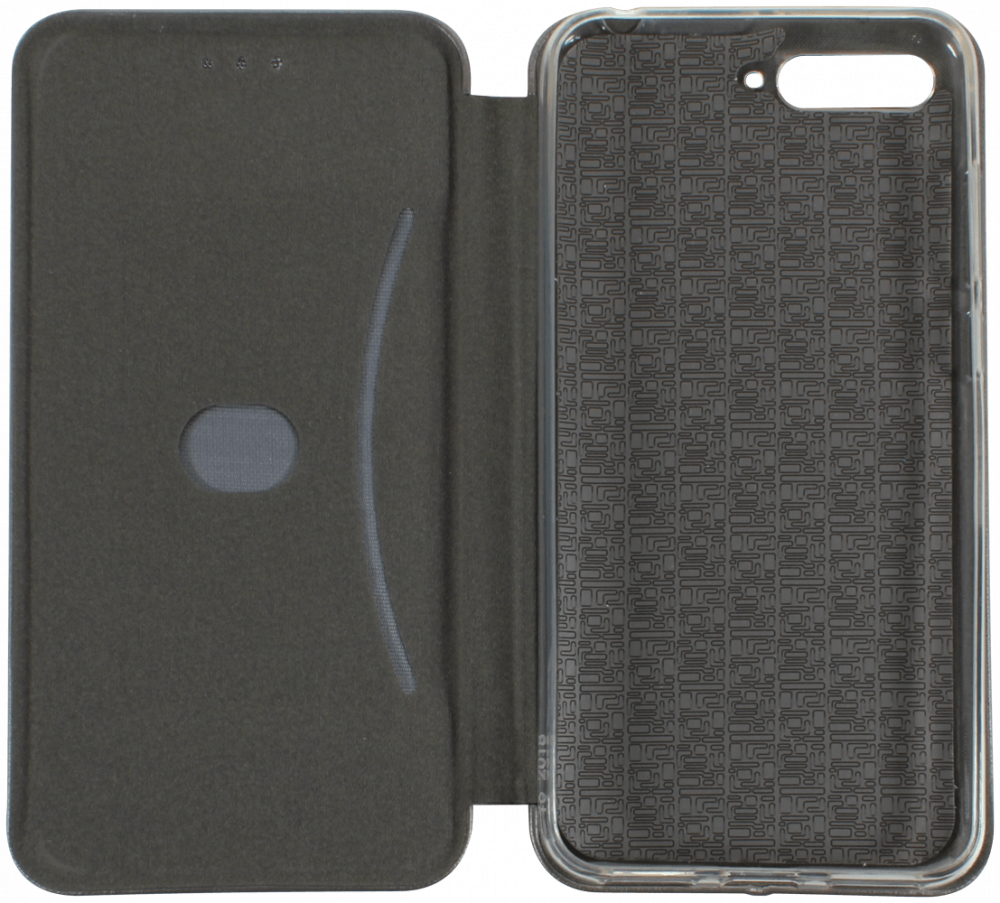 Huawei Y6 2018 oldalra nyíló mágneses flipes bőrtok prémium minőség ezüst