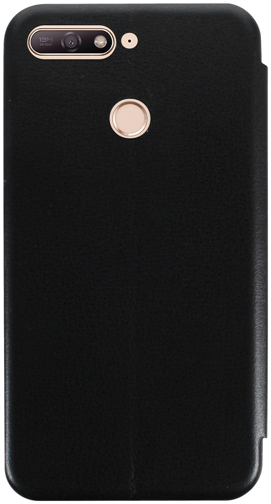 Huawei Y6 Prime 2018 oldalra nyíló mágneses flipes bőrtok prémium minőség fekete