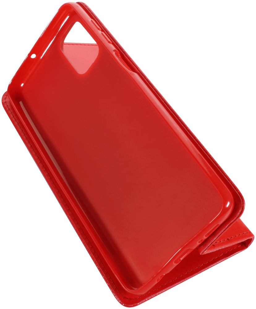 Samsung Galaxy M51 (SM-M515F) oldalra nyíló flipes bőrtok asztali tartó funkciós piros