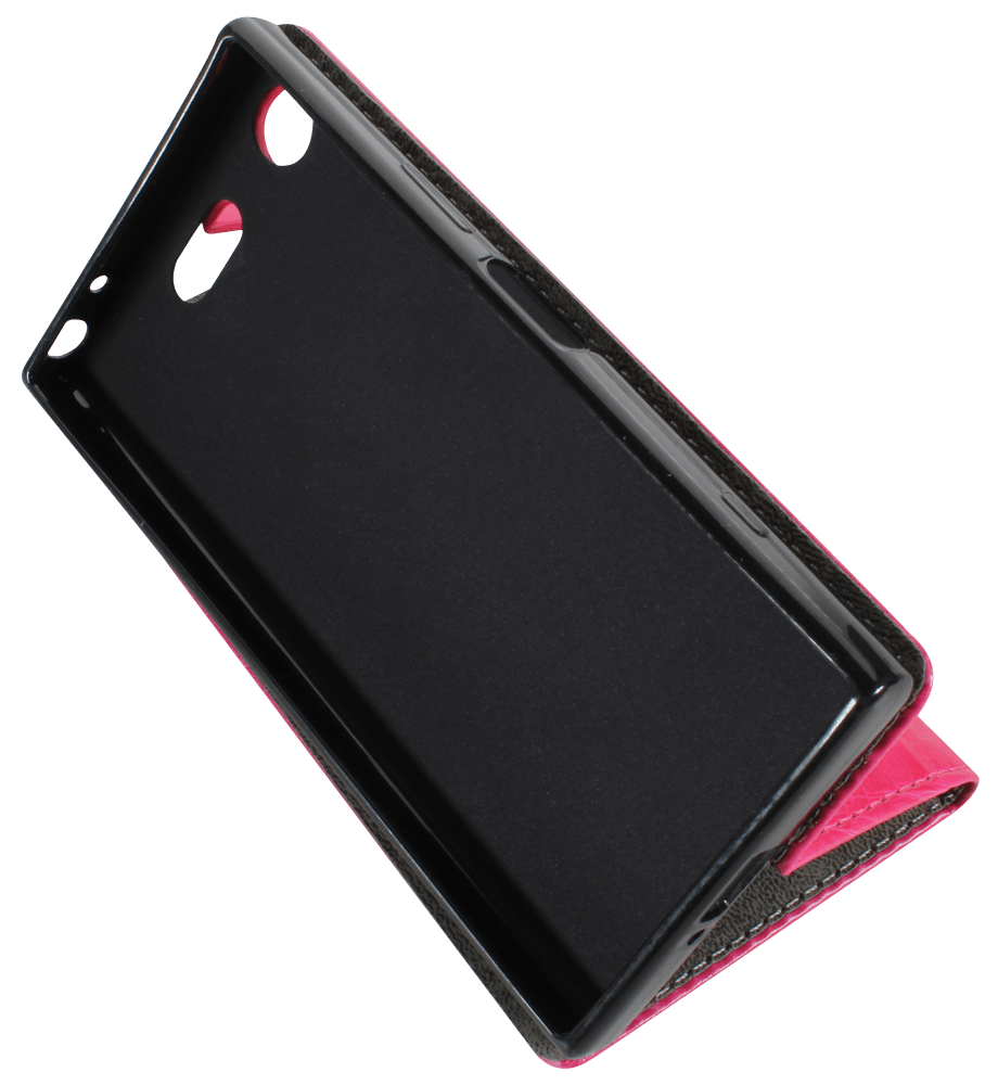 Sony Xperia XZ1 Compact (G8441) oldalra nyíló flipes bőrtok asztali tartó funkciós rózsaszín
