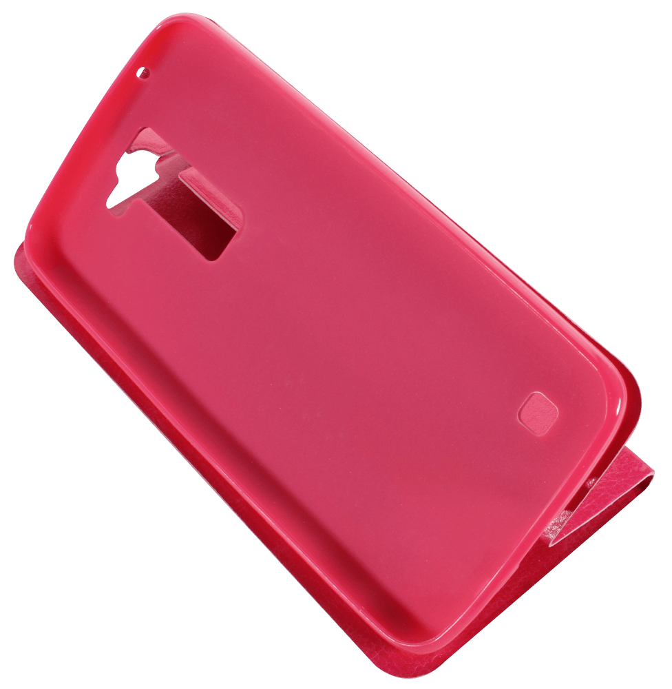 LG K8 (K350n) oldalra nyíló flipes bőrtok asztali tartó funkciós rózsaszín