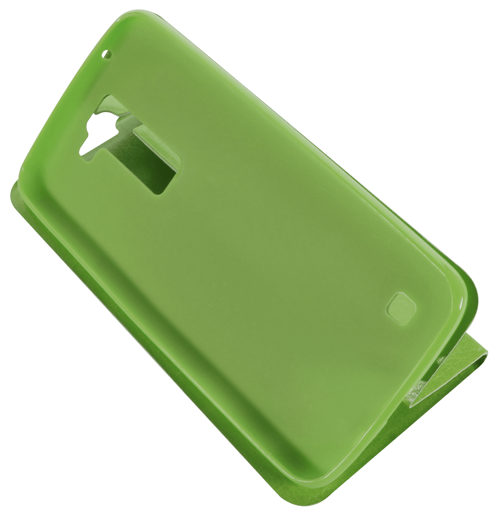 LG K8 (K350n) oldalra nyíló flipes bőrtok asztali tartó funkciós zöld