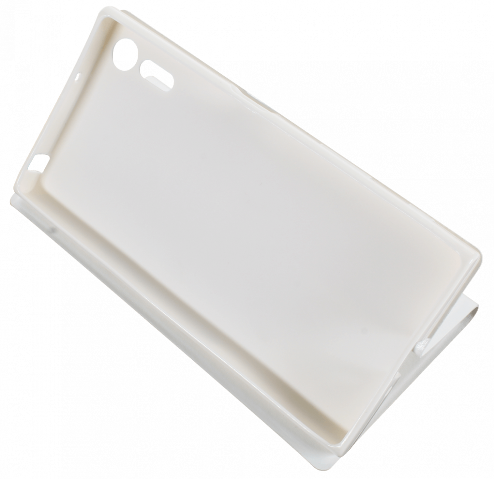 Sony Xperia XZ (F8331) oldalra nyíló flipes bőrtok asztali tartó funkciós fehér