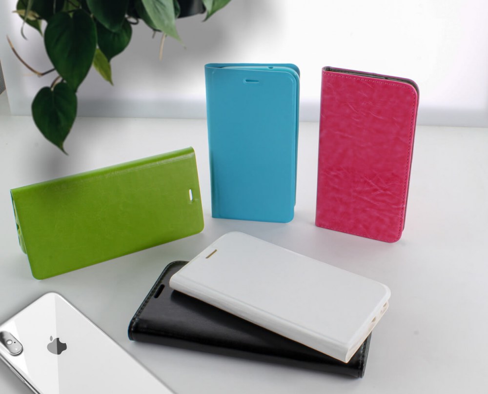 Huawei P9 Lite oldalra nyíló flipes bőrtok asztali tartó funkciós zöld