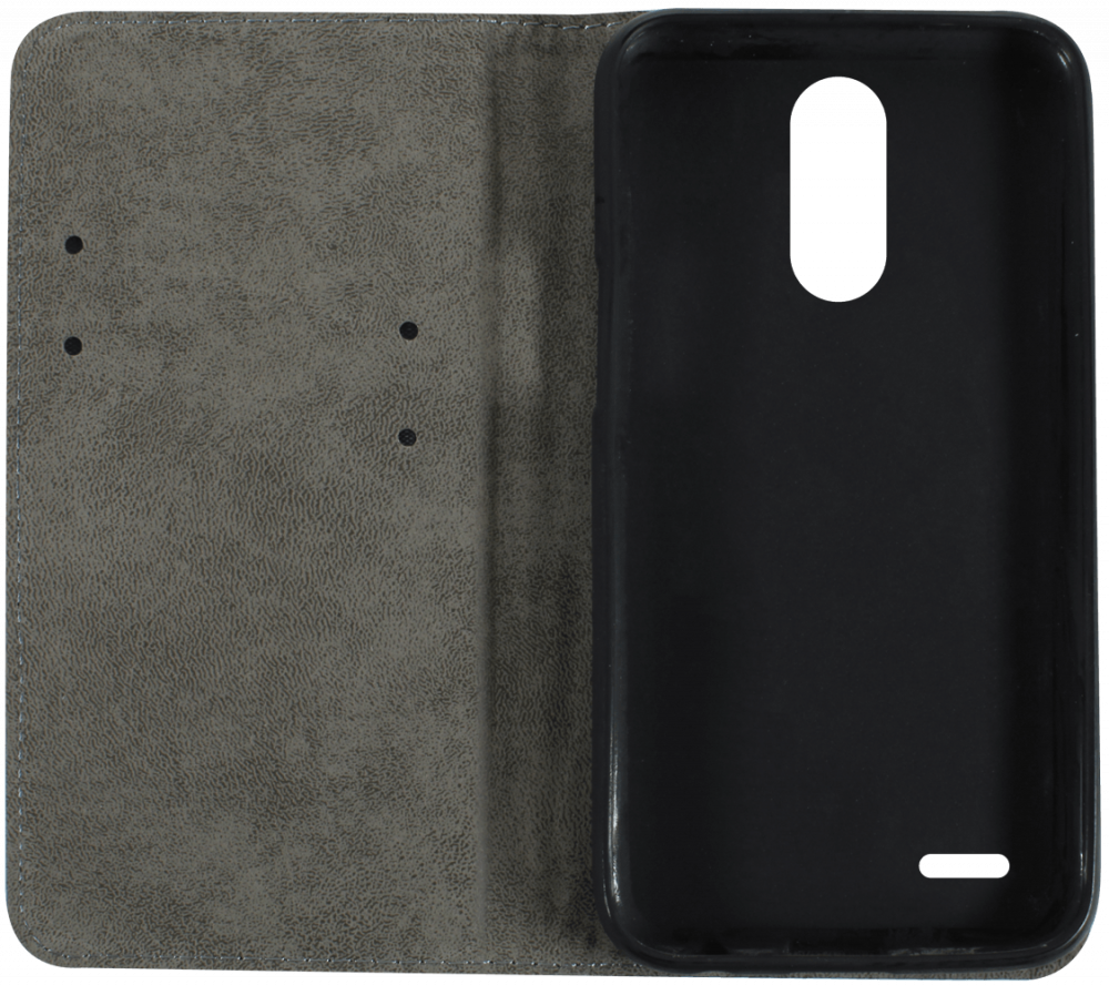 LG K10 2017 (M250N) oldalra nyíló flipes bőrtok asztali tartó funkciós fehér