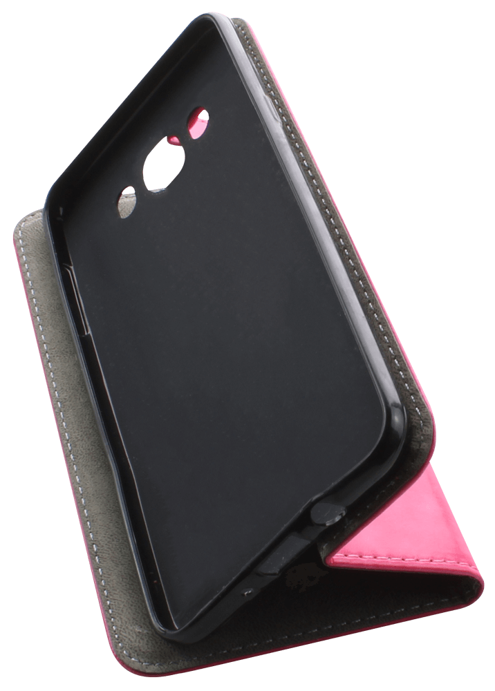 Samsung Galaxy J7 2016 (J710) oldalra nyíló flipes bőrtok asztali tartó funkciós rózsaszín
