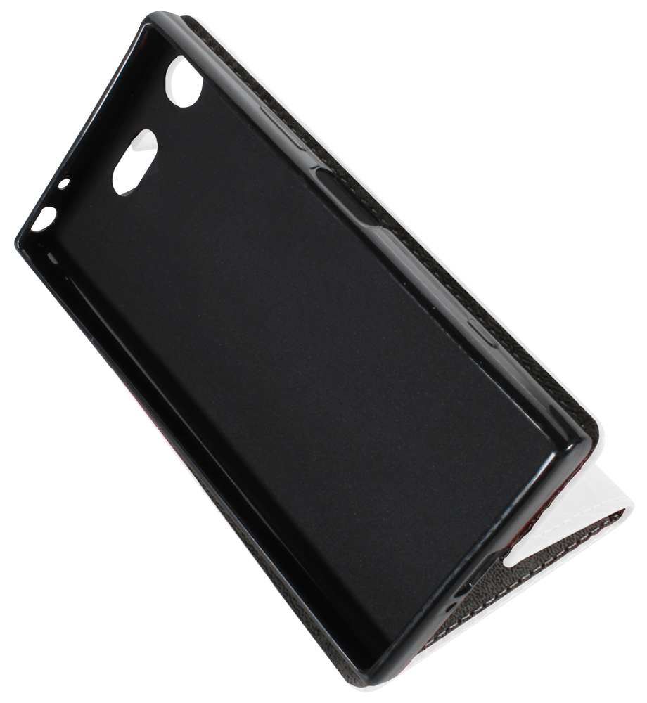 Sony Xperia XZ1 Compact Dual (G8442) oldalra nyíló flipes bőrtok asztali tartó funkciós fehér
