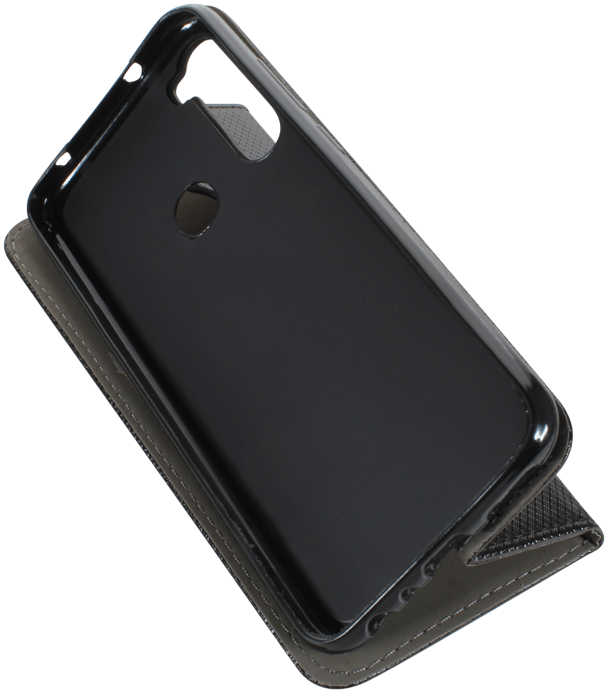 Xiaomi Redmi Note 8 2021 oldalra nyíló flipes bőrtok rombusz mintás fekete