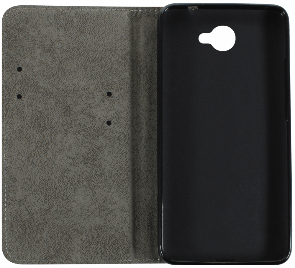 Huawei Y7 (Y7 2017) oldalra nyíló flipes bőrtok asztali tartó funkciós fekete
