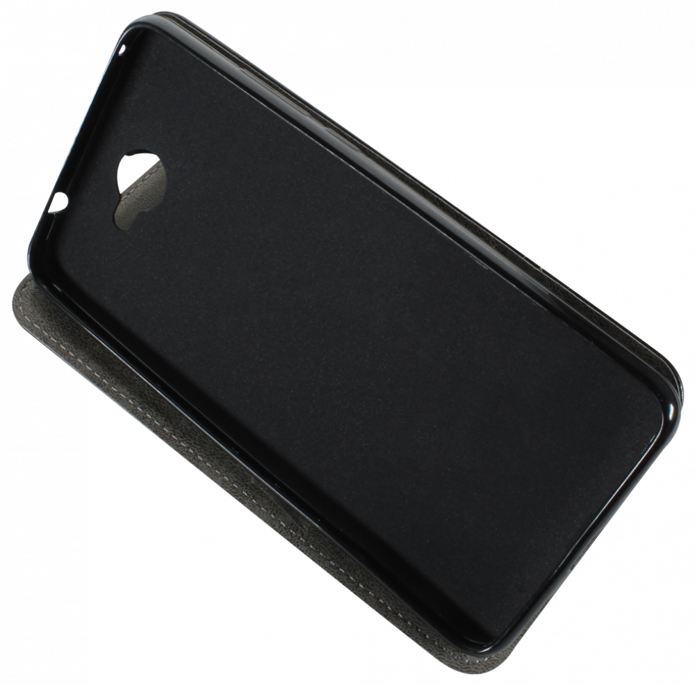 Huawei Y7 (Y7 2017) oldalra nyíló flipes bőrtok asztali tartó funkciós fekete