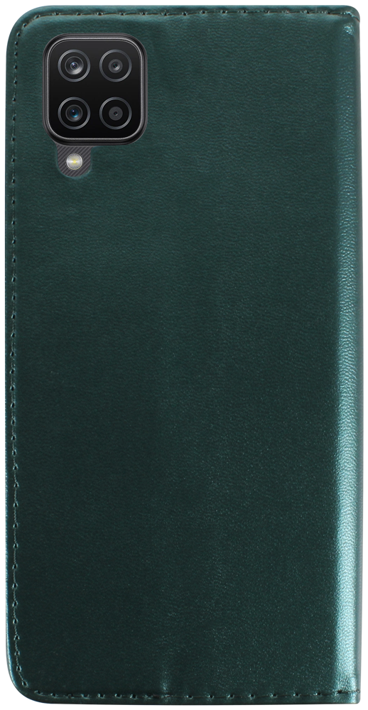 Samsung Galaxy A12 (SM-A125F) oldalra nyíló flipes bőrtok asztali tartó funkciós sötétzöld