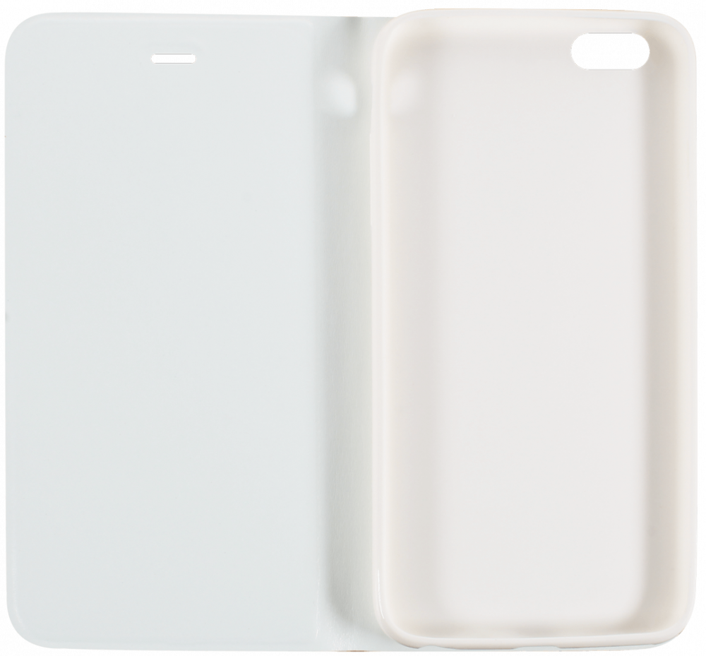 Apple iPhone 6 Plus oldalra nyíló flipes bőrtok asztali tartó funkciós fehér