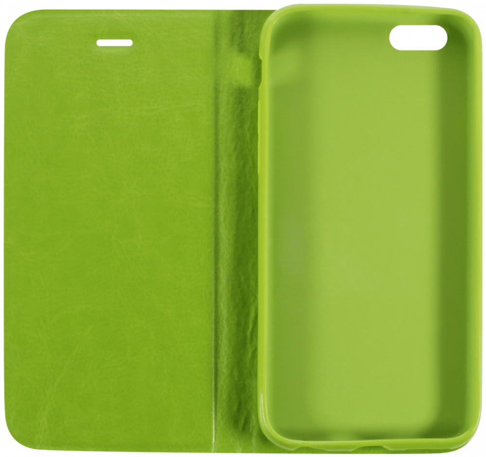 Apple iPhone 6S oldalra nyíló flipes bőrtok asztali tartó funkciós zöld