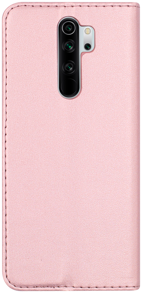 Xiaomi Redmi Note 8 Pro oldalra nyíló flipes bőrtok asztali tartó funkciós rozéarany