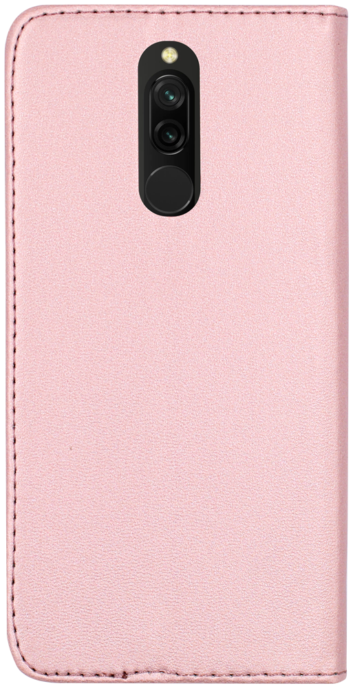 Xiaomi Redmi 8 oldalra nyíló flipes bőrtok asztali tartó funkciós rozéarany