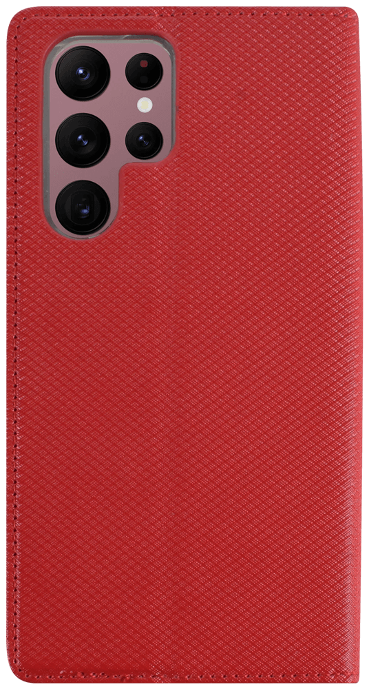 Samsung Galaxy S22 Ultra 5G (SM-S908B) oldalra nyíló flipes bőrtok rombusz mintás piros
