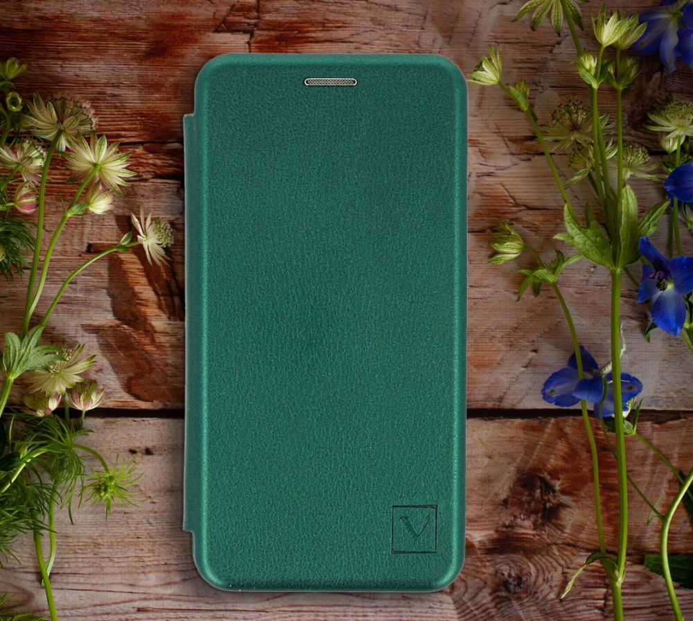 Huawei P Smart Pro 2019 oldalra nyíló mágneses flipes bőrtok prémium minőség sötétzöld