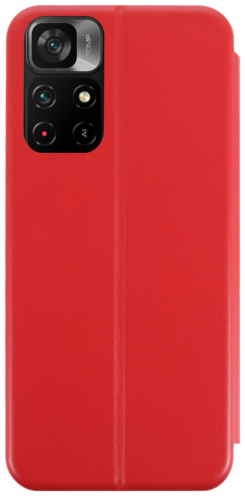Xiaomi Redmi Note 11S 5G oldalra nyíló mágneses flipes bőrtok prémium minőség piros