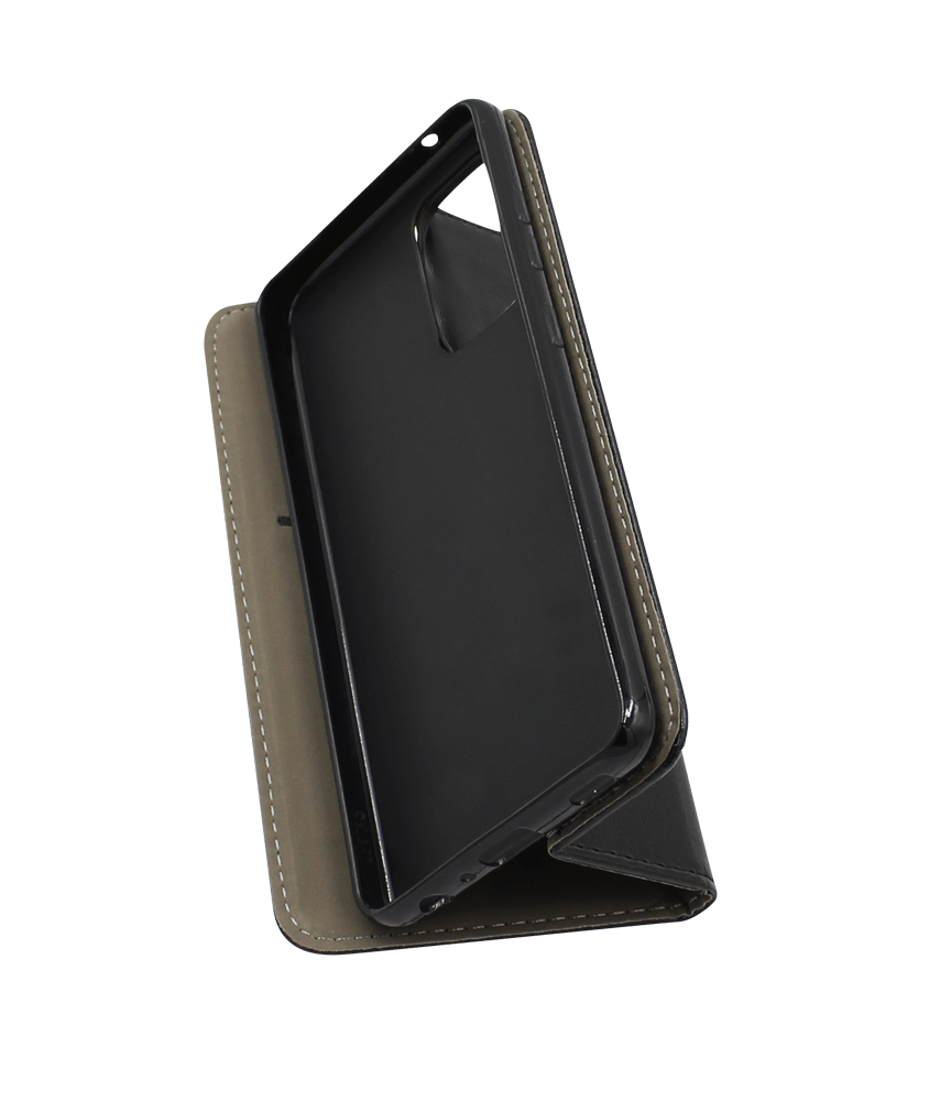 Samsung Galaxy A52s 5G (SM-A528B) oldalra nyíló flipes bőrtok asztali tartó funkciós fekete