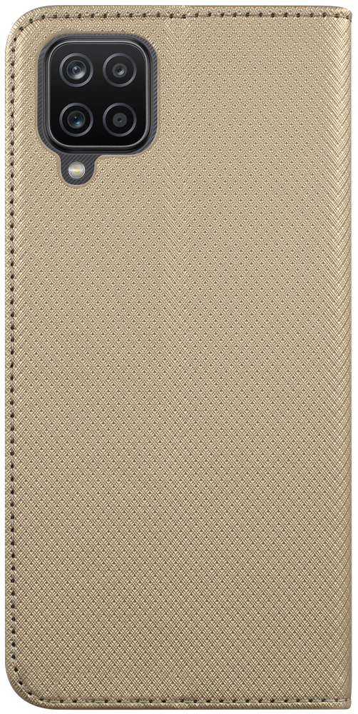 Samsung Galaxy A12 Nacho (SM-A127F) oldalra nyíló flipes bőrtok rombusz mintás arany