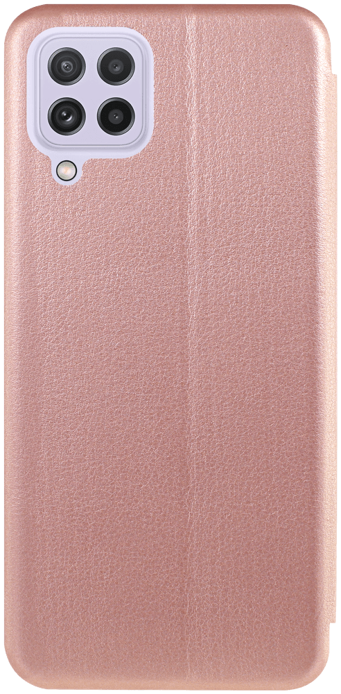 Samsung Galaxy A22 4G (SM-A225F) oldalra nyíló mágneses flipes bőrtok prémium minőség rozéarany
