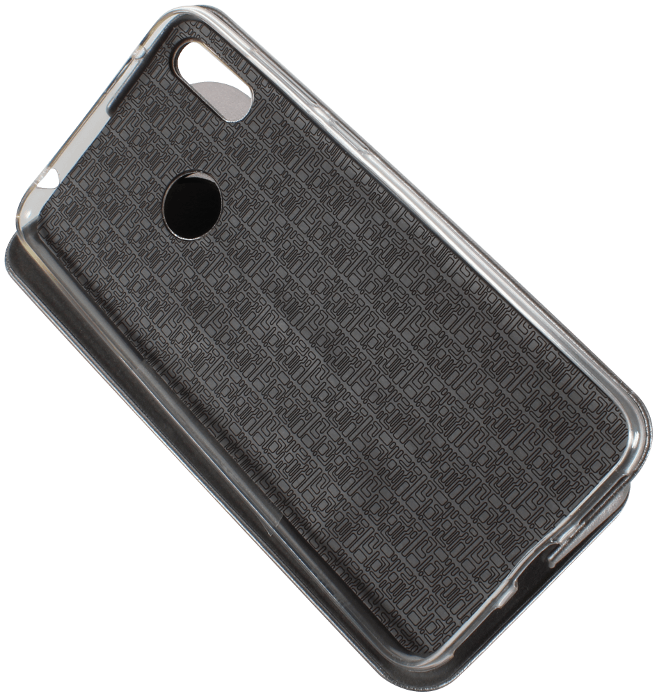 Huawei Y7 2019 oldalra nyíló mágneses flipes bőrtok prémium minőség ezüst