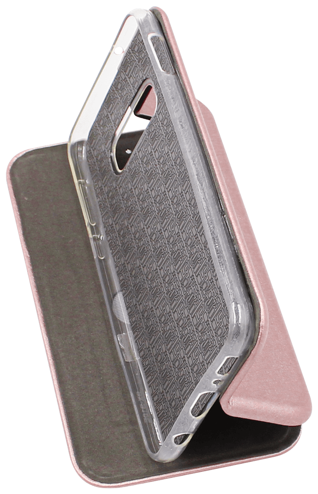 Samsung Galaxy S10e (SM-G970) oldalra nyíló mágneses flipes bőrtok prémium minőség rozéarany