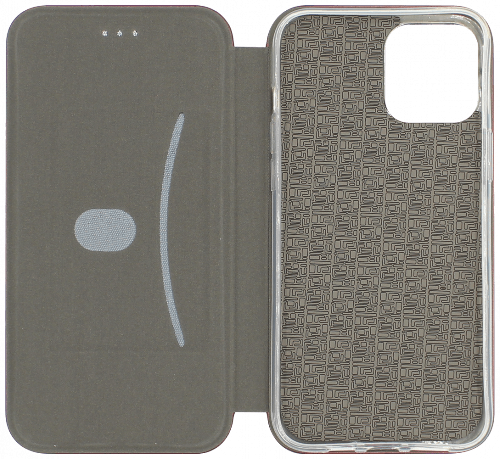 Apple iPhone 12 Pro Max oldalra nyíló mágneses flipes bőrtok prémium minőség bordó