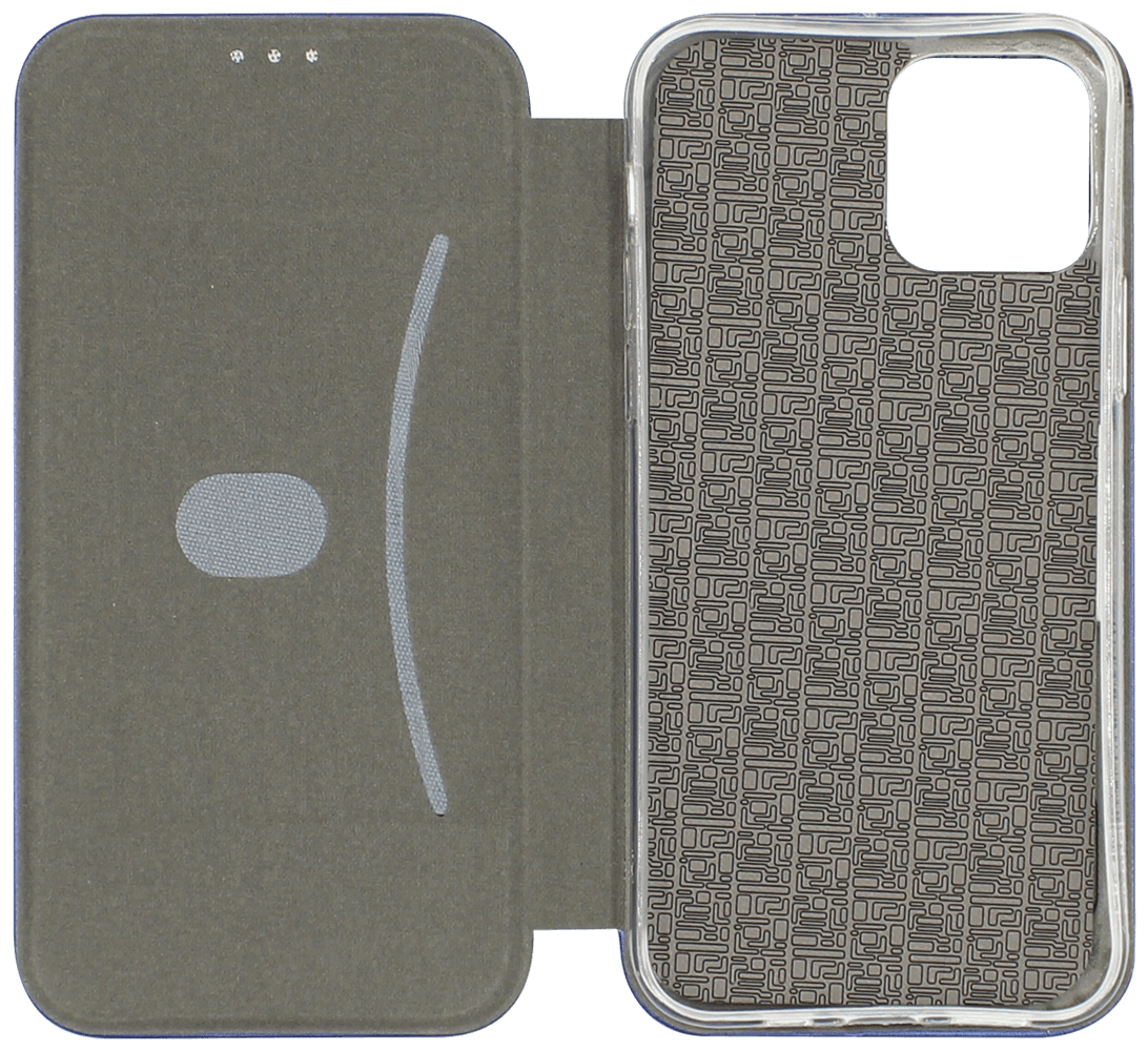 Apple iPhone 12 oldalra nyíló mágneses flipes bőrtok prémium minőség sötétkék