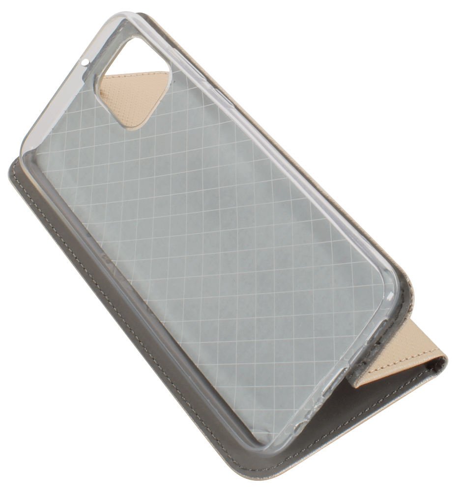 Samsung Galaxy A03 (SM-A035G) oldalra nyíló flipes bőrtok rombusz mintás arany