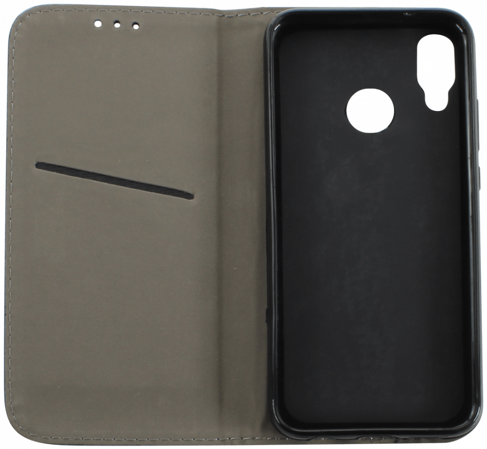 Huawei P20 Lite oldalra nyíló flipes bőrtok asztali tartó funkciós fekete