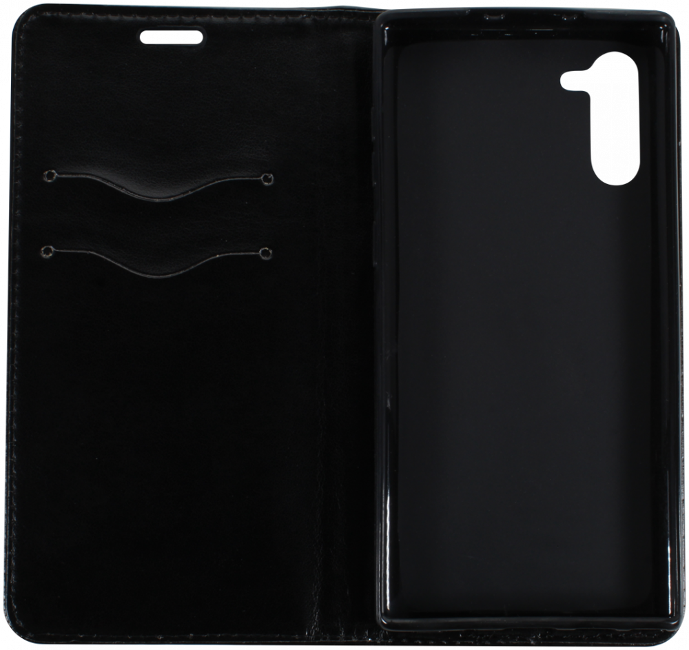 Samsung Galaxy Note 10 oldalra nyíló flipes bőrtok asztali tartó funkciós fekete