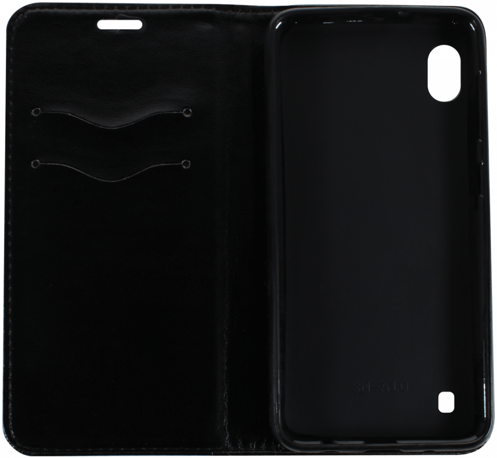 Samsung Galaxy A10 (SM-A105F) oldalra nyíló flipes bőrtok asztali tartó funkciós fekete