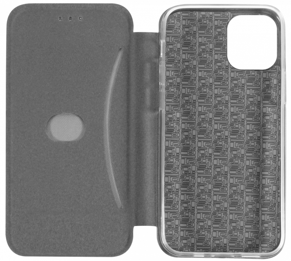 Apple iPhone 12 Mini oldalra nyíló mágneses flipes bőrtok prémium minőség ezüst
